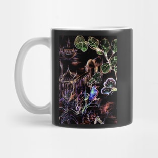 ORIENTAL GARDEN BLACK PAGODA ASIAN ABSTRACT ART POSTER DECO DESIGN Mug